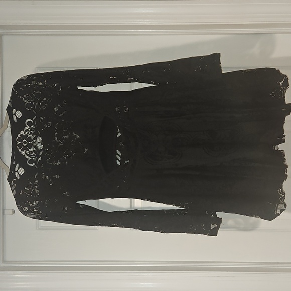 Free People Black Lace Lovers Folk Dress - Picture 4 of 8